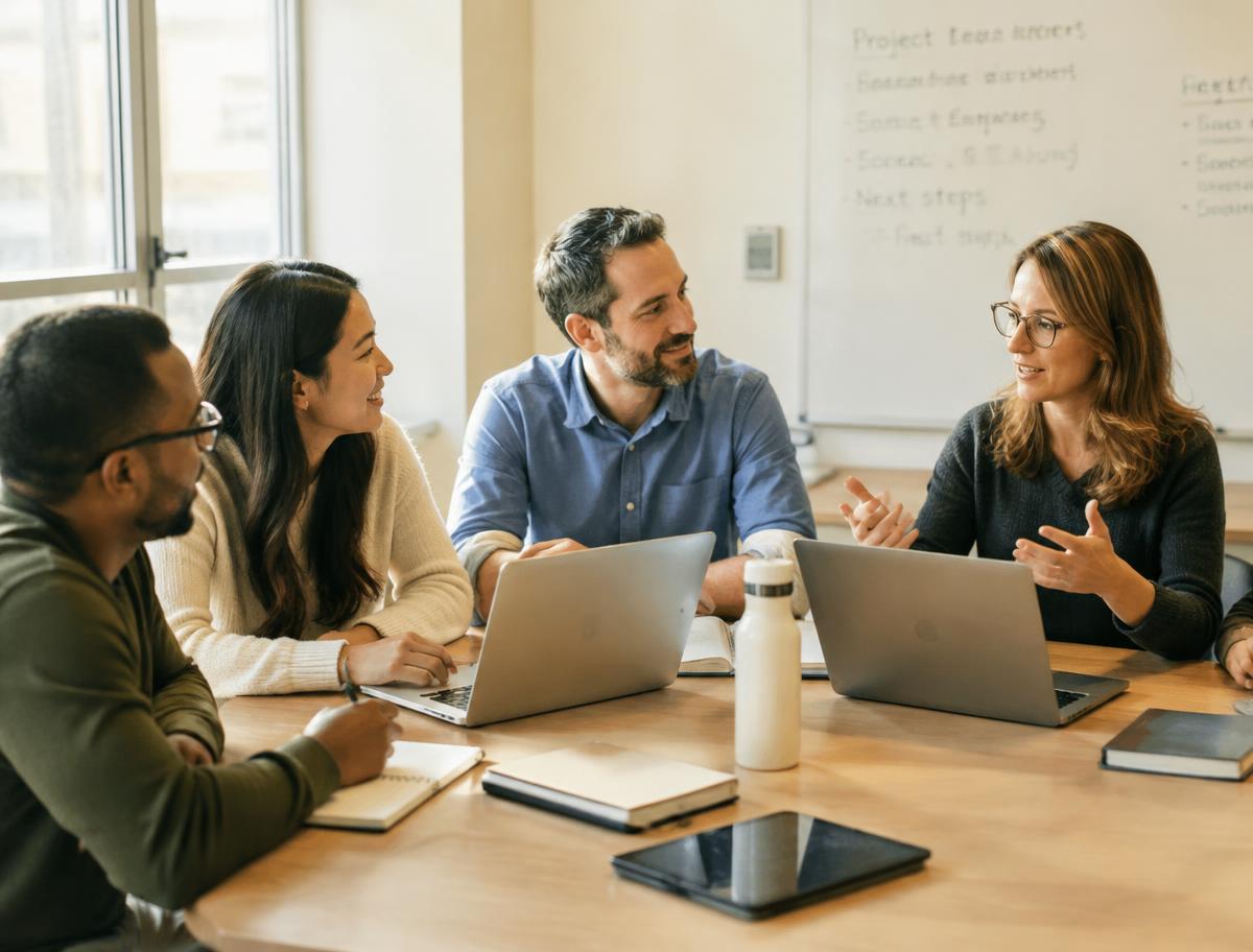 Groupe de participants en séance de travail
